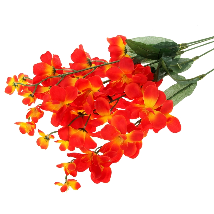 Цветы искусственные "Жёлто-красная орхидея Гуарианте"