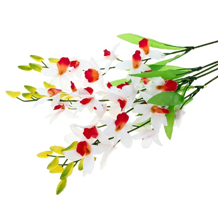 Цветы искусственные "Белая орхидея Дендробиум"