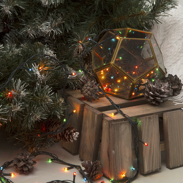 Гирлянда "Метраж" 4.5 м, Н.Т. 100 ламп, 220V, контр. 8 р, МУЛЬТИ (упаковка микс)