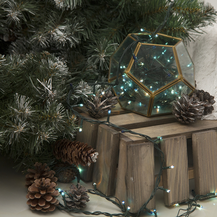 Гирлянда "Метраж" 4.5 м, Н.Т. 100 ламп, 220V, контр. 8 р, СИНИЙ