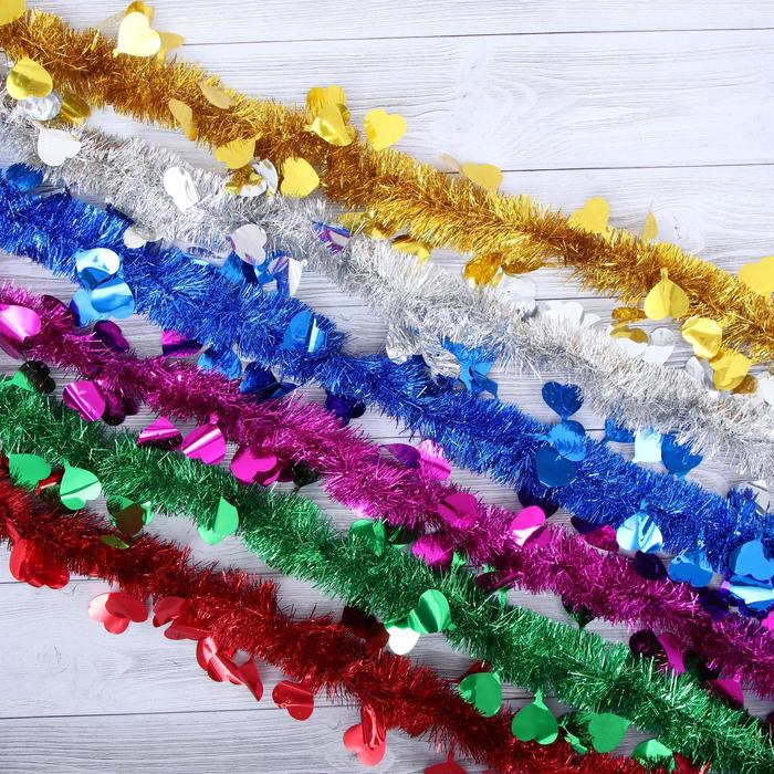 Мишура "Переплёт" (сердца, микс)