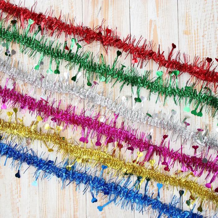 Мишура "Ёжик" (сердечки, микс)