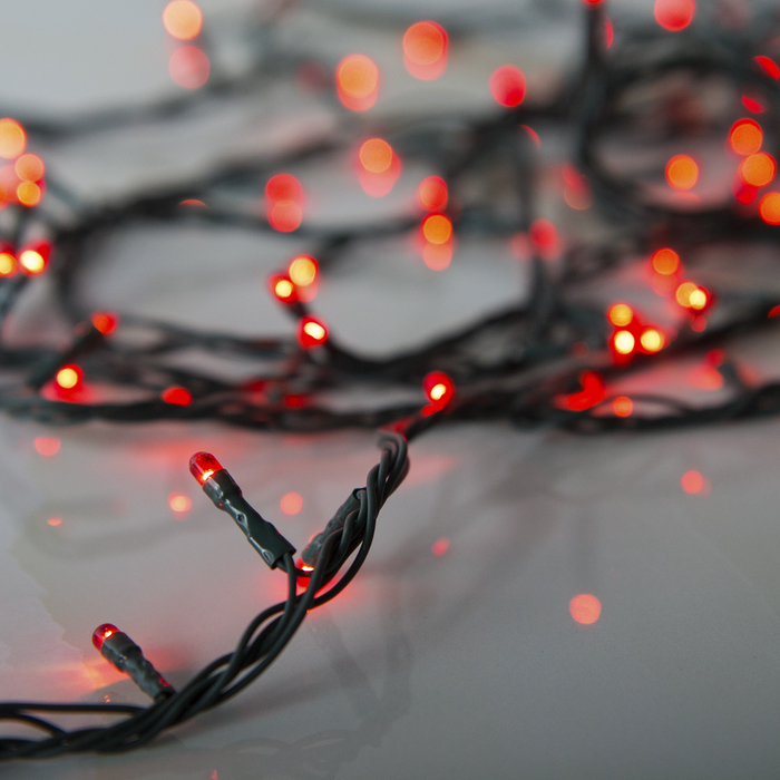 Гирлянда "Метраж" 4.5 м, Н.Т. 100 ламп, 220V, контр. 8 р, КРАСНЫЙ
