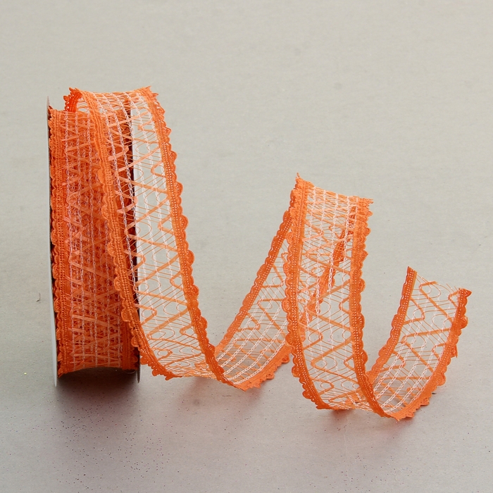 Лента декоративная "Зигзаг", цвет оранжевый