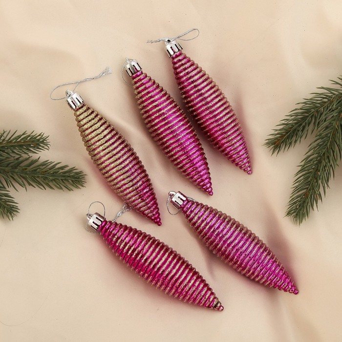 Ёлочные игрушки "Сосульки с полосками" (набор 5 шт.)