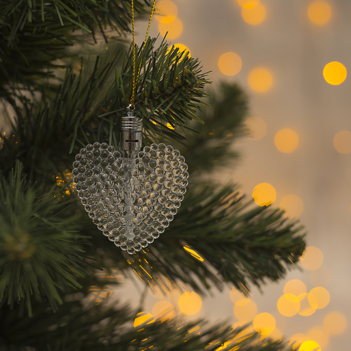 Подвеска световая "Сердечко", 7 см, батарейки в комплекте, МИКС