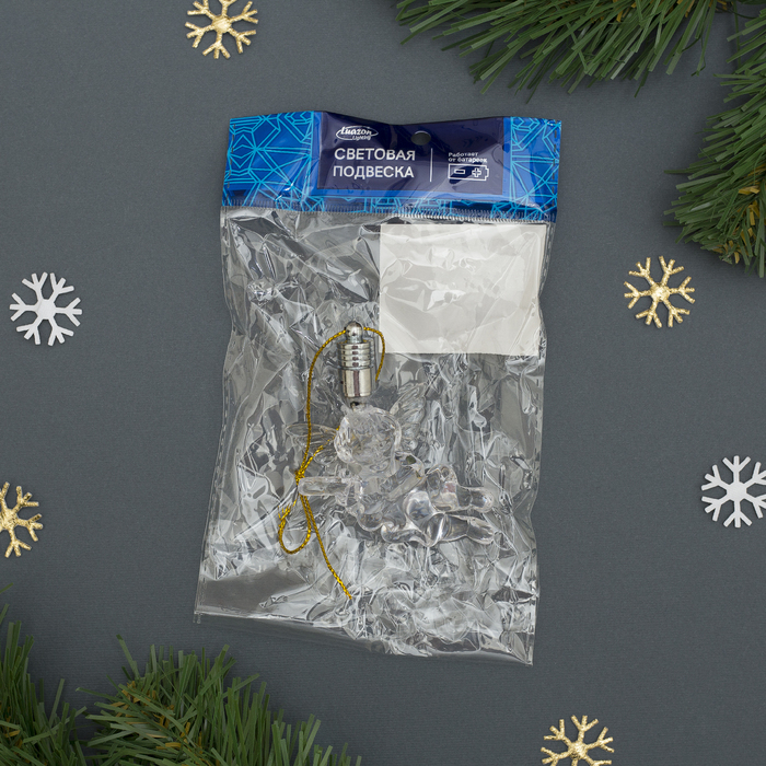 Подвеска световая "Ангелок", 9 см, батарейки в комплекте