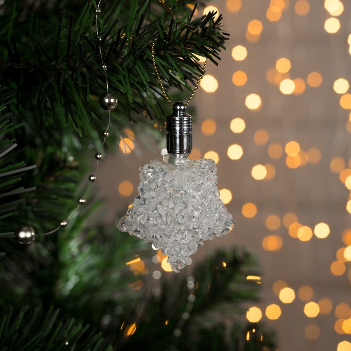 Подвеска световая "Ледяная звезда", 8 см, батарейки в комплекте