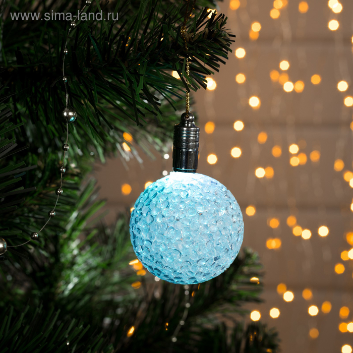 фото Подвеска световая "шарик" (батарейки в комплекте), 5 см, 1 led, rgb luazon lighting