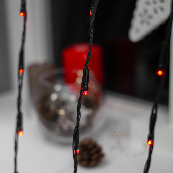 Гирлянда "Дождь" Ш:2 м, В:3 м, Н.Т. LED-800-240V, контр. 8 р, КРАСНЫЙ