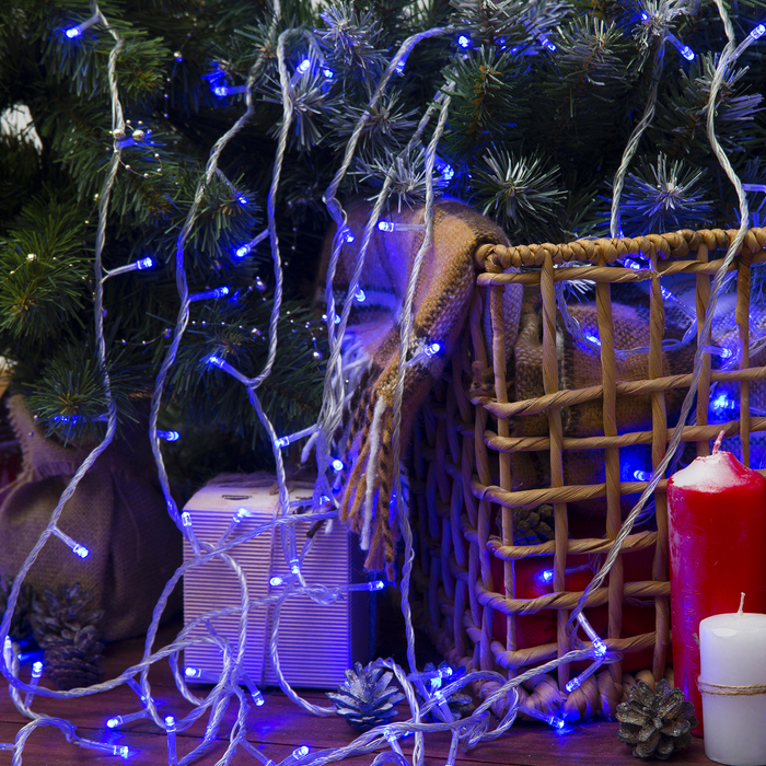 Гирлянда "Метраж" 20 м, Н.С. LED-200-220V, контр. 8 р. СИНИЙ