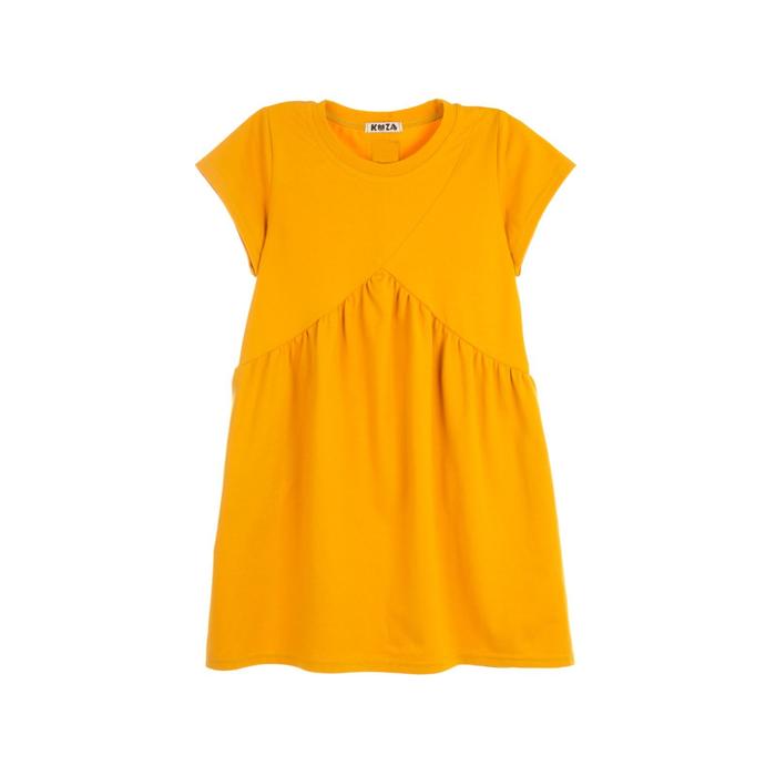 фото Платье для девочек, рост 104-110 см, цвет горчичный кузя