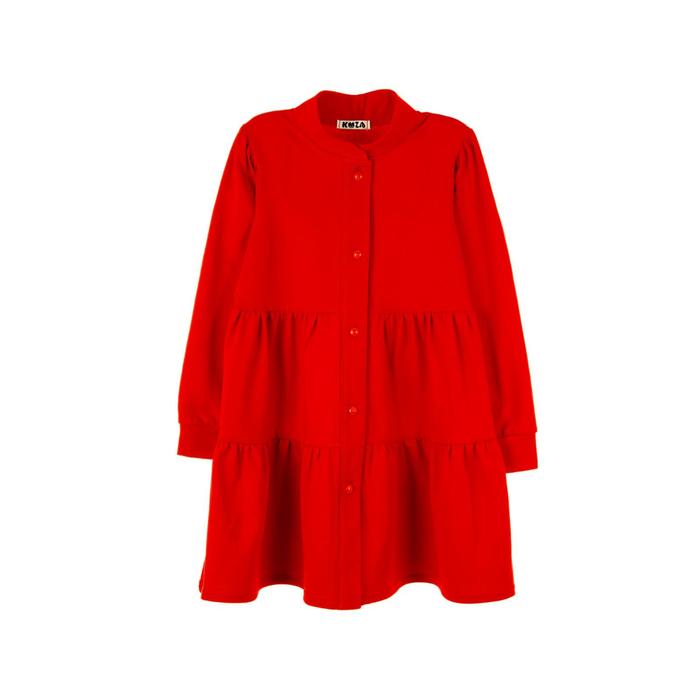 фото Платье для девочек, рост 104-110 см, цвет красный кузя