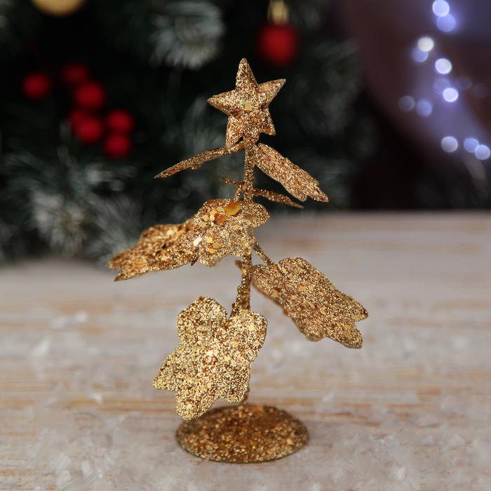 елка декор металл цветочки 15 см