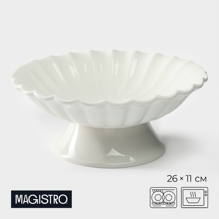 Подставка для десертов фарфоровая Magistro «Цветок», d=25 см цена и фото