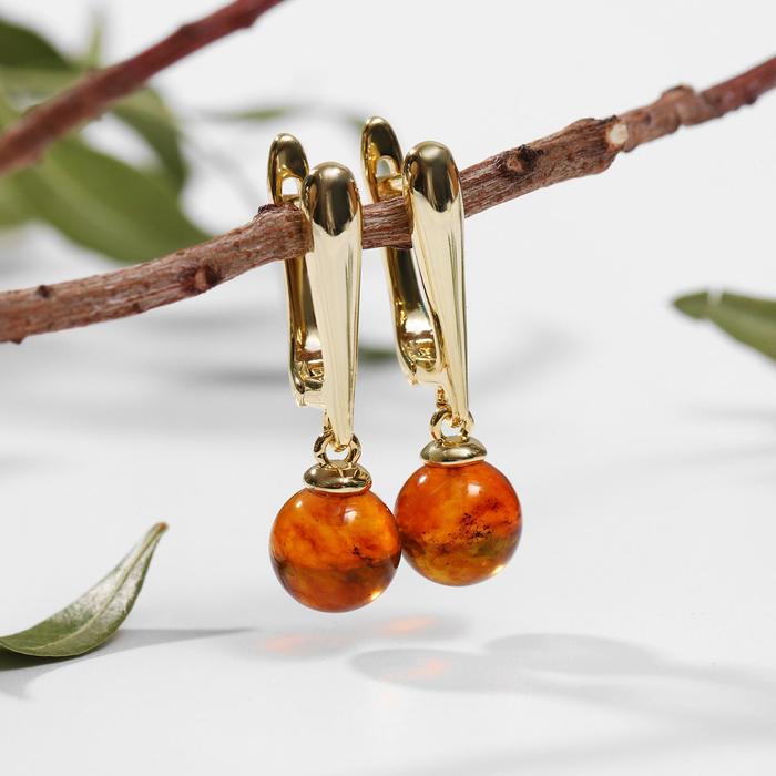 Серьги позолота шар №8 