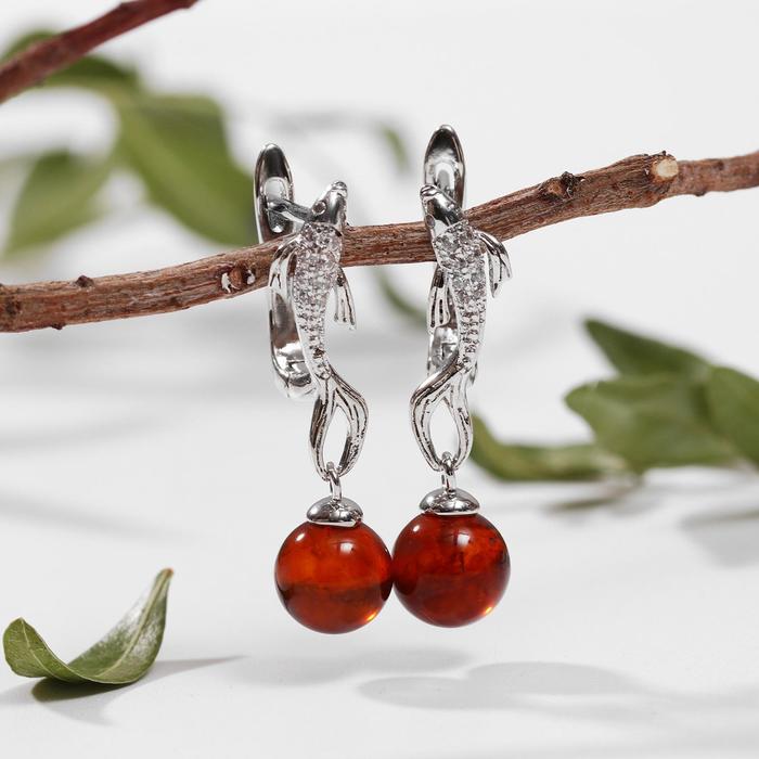 Серьги посеребрение шар №8 