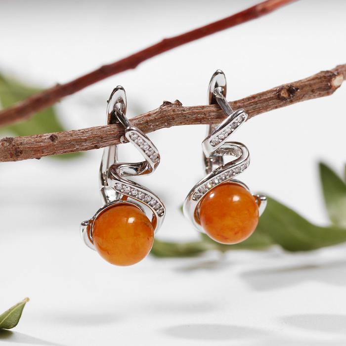 Серьги посеребрение шар №8 