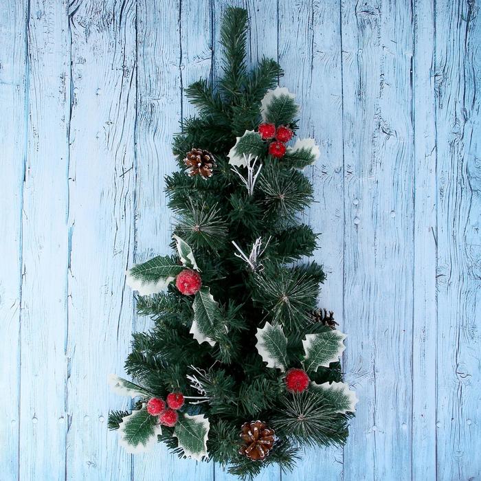 елка декор настенная 65 см шишка ягодки