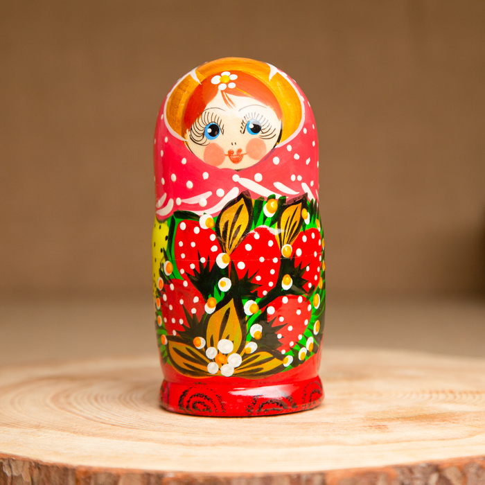Матрёшка 5-ти кукольная "Катя" ягоды , 13см, ручная роспись.