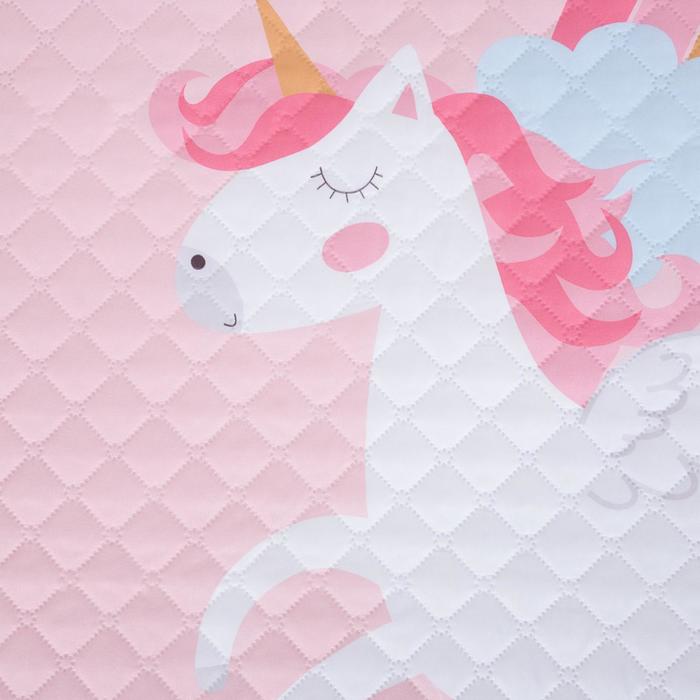 Набор "Этель" 1,5 сп Pink unicorn, покрывало 145х210 см, наволочка 40х60 см,  микрофибра