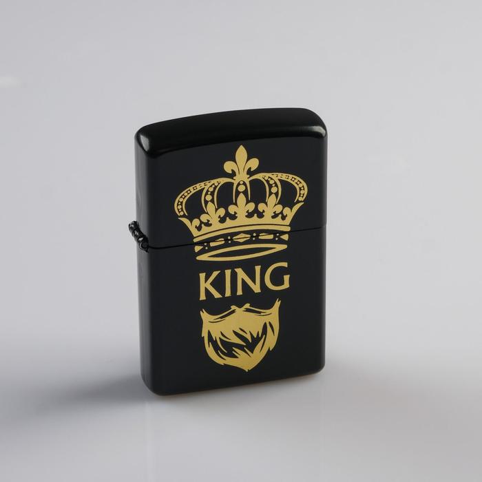 

Зажигалка бензиновая "KING" в подарочной коробке, чёрная