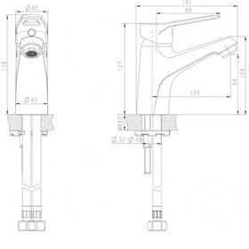 

Смеситель для раковины BRAVAT Eco-D F193158C, однорычажный, латунь, хром