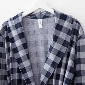 

Халат мужской, цвет серый/синий, размер 48