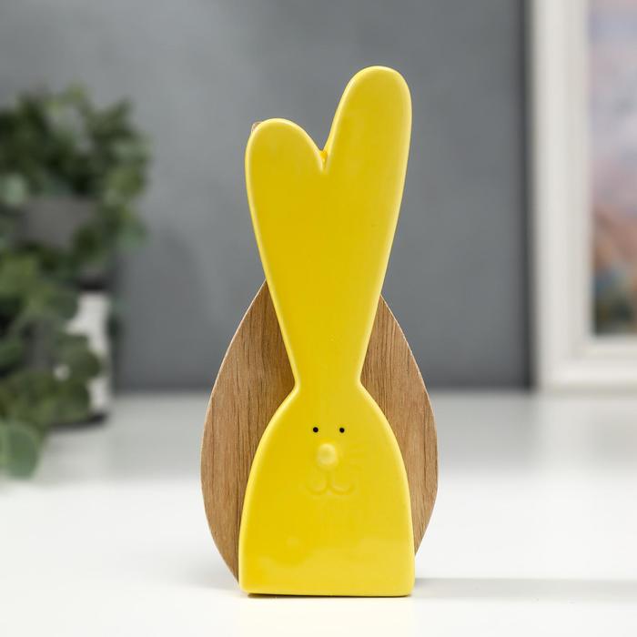 Сувенир керамика, дерево Пасхальный кролик 13,8х2,8х6,6 см сувенир керамика кролик яйцо зелёный флок 15 8х8 5х8 5 см