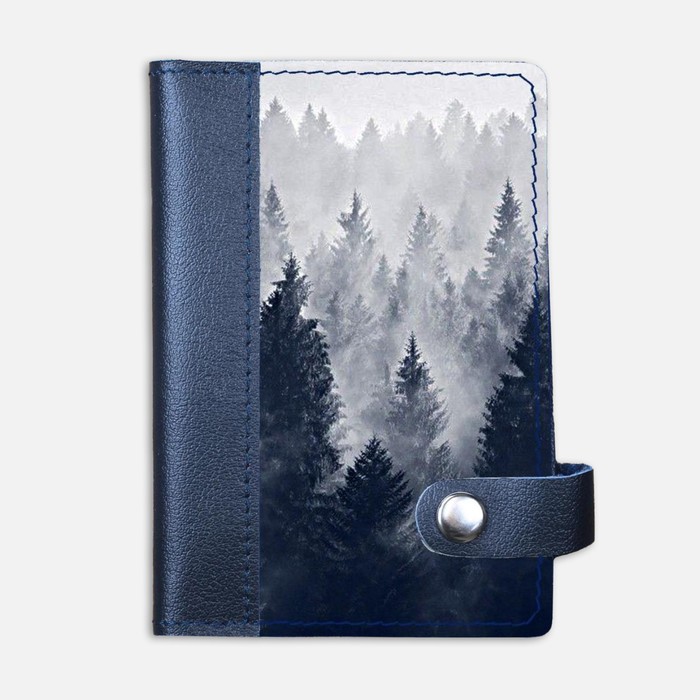 Обложка на автодокументы на кнопке комбинированная белая вставка 