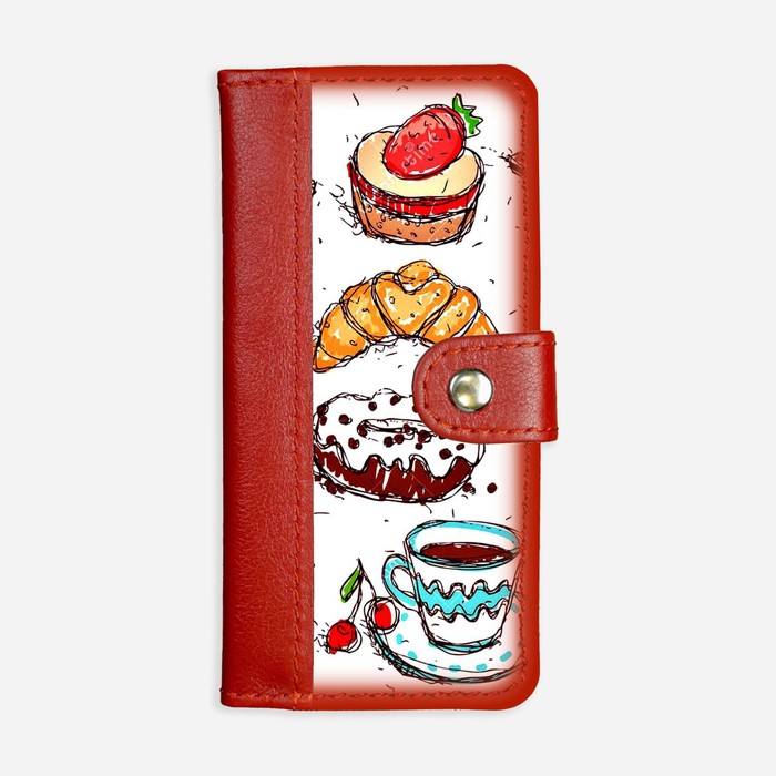фото Кошелек на кнопке мини комбинированный "пирожное", красный russian handmade