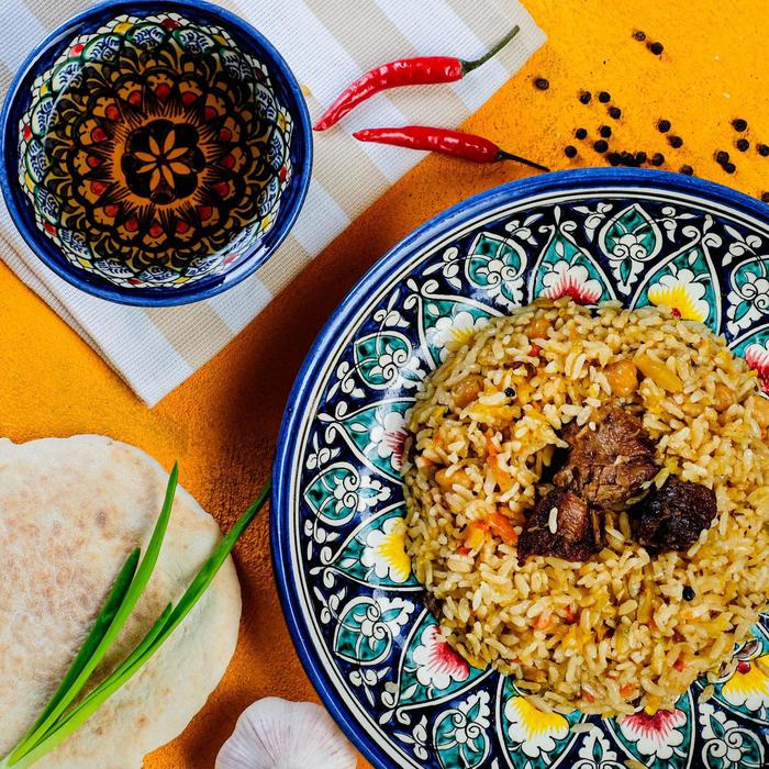 

Плов узбекский с мясом, 525г, консервированный