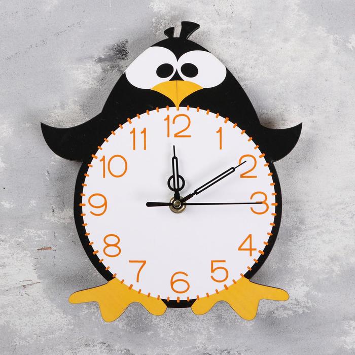 Часы настенные, серия: Детские, Пингвин, дискретный ход часы настенные серия детские мороженое рожок дискретный ход 32 х 23 см