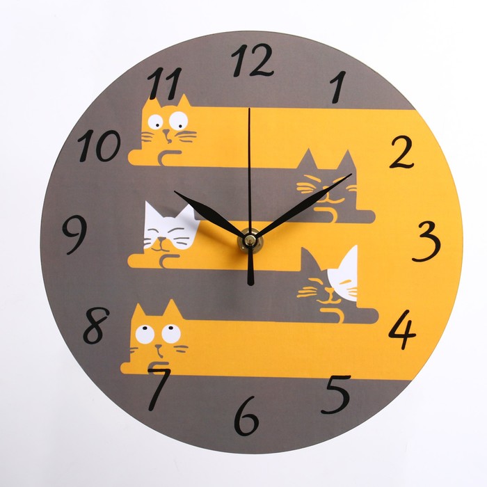 Часы настенные Коты, дискретный ход, d-23.5 см