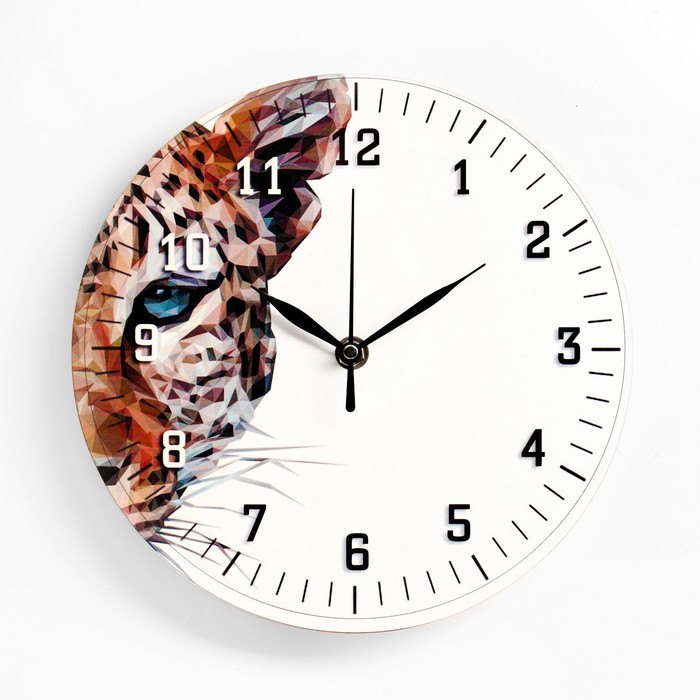 Часы настенные Леопард, дискретный ход, d-23.5 см