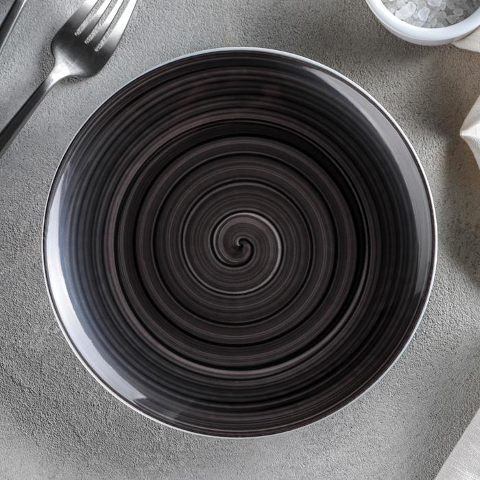 фото Тарелка мелкая infinity, d=17,5 см, цвет чёрный добрушский фарфоровый завод
