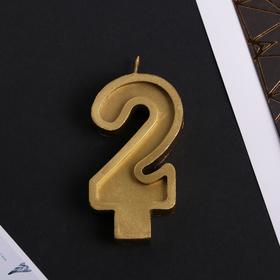 

Свеча в торт золотая «2», цифра, 4 х 8 см