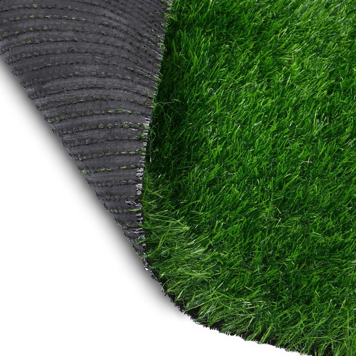 фото Газон искусственный, для спорта, ворс 50 мм, 2 × 10 м, с дренажными отверстиями, тёмно-зелёный greengo