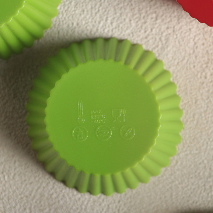 Набор форм для выпечки 7х4 см "Риб.Круг", 6 шт, цвета МИКС