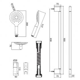 

Душевая лейка BRAVAT SNOW P70144CP-RUS, 3 режима, пластик, хром