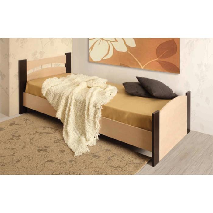 фото Кровать, 90 × 200 см, цвет дуб молочный / венге олмеко