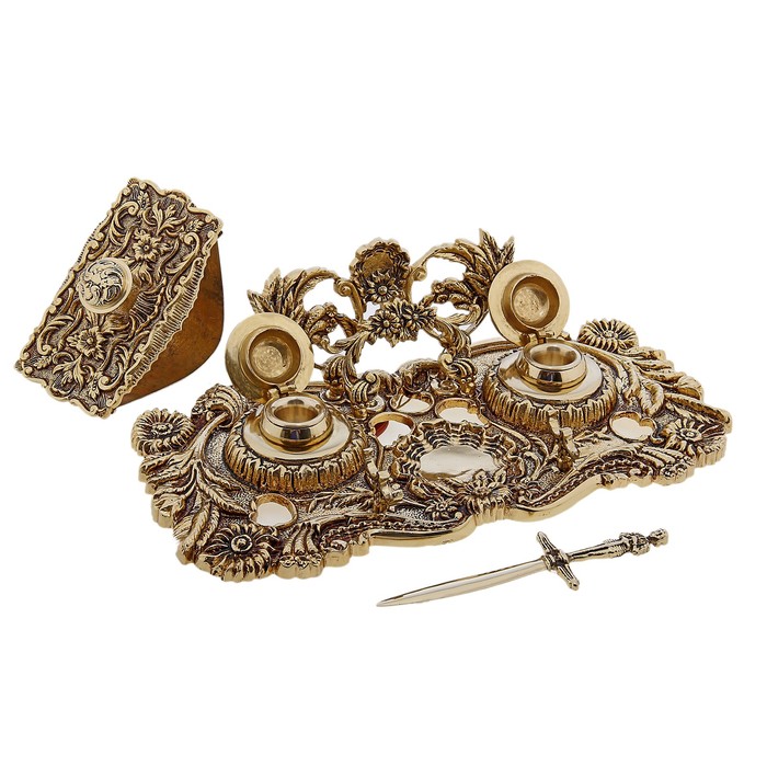 Набор настольный (2 чернильницы, нож для писем, пресс-папье)