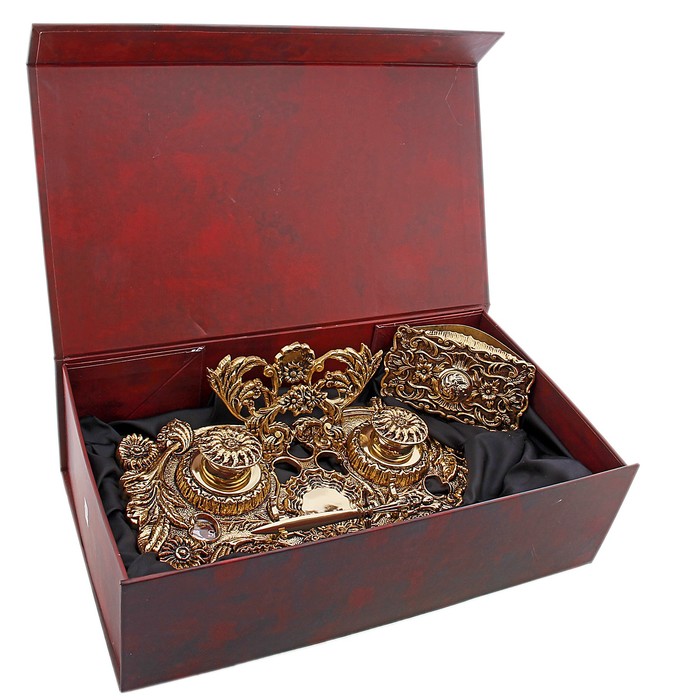 Набор настольный (2 чернильницы, нож для писем, пресс-папье)