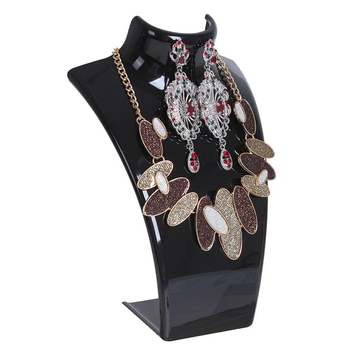 Бюст для украшений, глянцевый, 14*6*20см, цвет чёрный