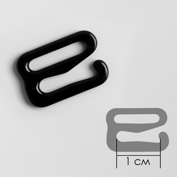 Набор для бретелей металлический: крючки, кольца, регуляторы, 10 мм, цвет чёрный