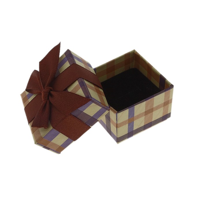 Коробочка подарочная под кольцо "Клеточка", 5*5*3, цвет МИКС