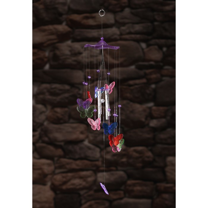 Музыка ветра "Бабочки" 4 трубочки, 11 фигурок