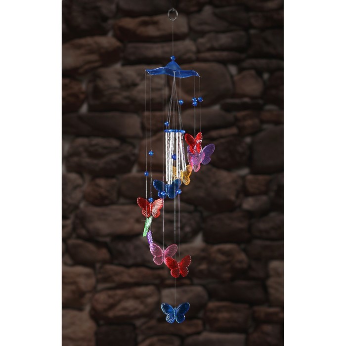 Музыка ветра "Бабочки" 4 трубочки, 11 фигурок