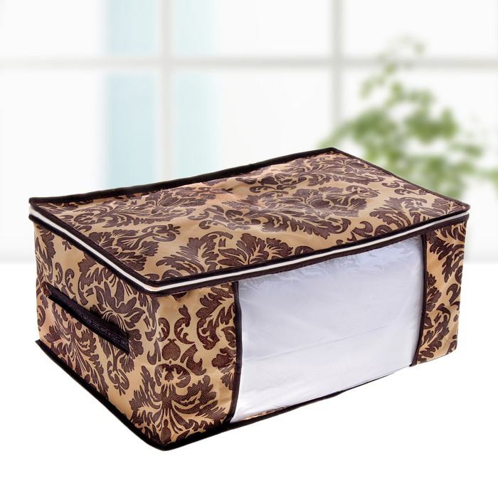 Кофр для хранения вещей, 45х30х20 см "Вензель", цвет коричнево-бежевый