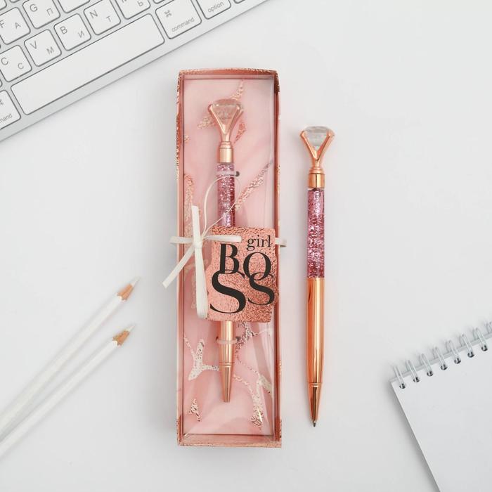 

Фигурная ручка в подарочной коробке Girl boss, металл